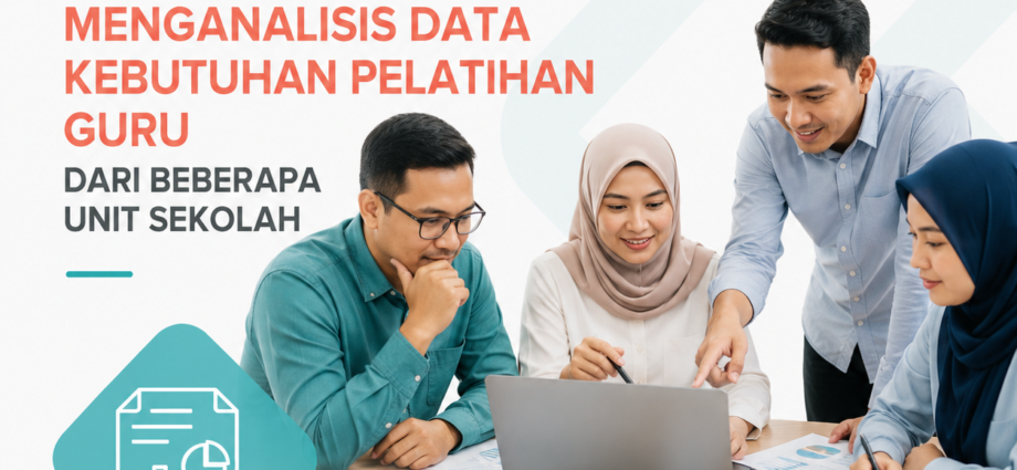 Tim yayasan menganalisis data kebutuhan pelatihan guru dari beberapa unit sekolah